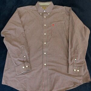 Ariat Mens XL Long Sleeve Wrinkle Free Plaid Western Button Down Shirt Red Black